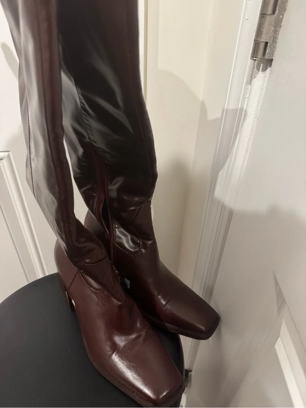 Women’s Tall Burgundy Block Heel Boots size 9